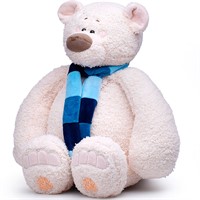 Медведь Тато с шарфом 30 см сине-голубой МШТато/30/сн