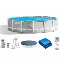 Бассейн Каркасный круглый 427*107см лестн.+настил.+тент+фильтр-насос 220в. от 6 лет 26720