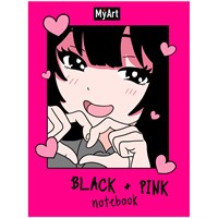 Блокнот 467-0-159-08631-4 в линию Black & Pink. Сердечко