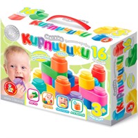 Конструктор Мягкие кирпичики extra.16 дет. с ионами серебра 04061