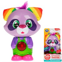 Игрушка на батарейках Обучающий Енотик песни В.Шаинского.30 стихов,звуков,фраз.свет.трещотка HT621-R