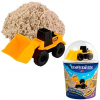Набор для творчества Космический песок 1 кг в наборе с машинкой-погрузчик, песочный К024