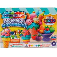 Набор для творчества Тесто для лепки Любимое мороженое 24 см MultiArt PDSET-MA120038