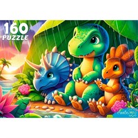 Пазл 160 Динозавры под дождем Ф160-4540