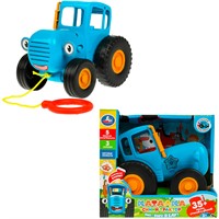 Каталка СИНИЙ ТРАКТОР 35+ песен,стихов,звуков.пластик.свет.бат HT1373-R-B01