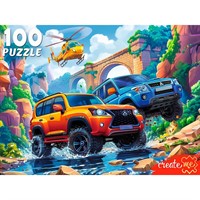 Пазл 100 Два джипа и вертолет УК100-0233
