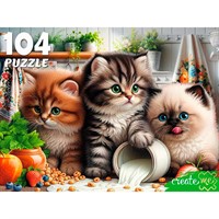 Пазл 104 Котята на кухне Ф104-7605