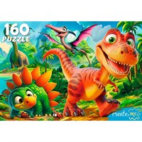 Пазл 160 Дружные динозавры ПУ160-8259