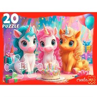 Пазл 20 Фигурные. Праздничные единороги Ф20-3170
