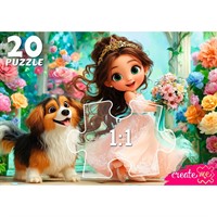 Пазл 20 Макси Принцесса с собачкой УК20-2388