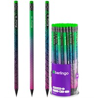 Карандаш ч/г "Skyline" HB, черное дерево, круглый, заточен., с ластиком, ассорти 257273 Berlingo