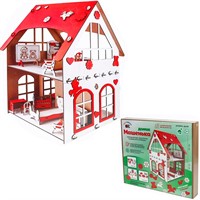 Деревянный Домик Машенька с набором мебели и декора ХД-007