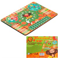 Дер. вкладыш календарь с ручками Чебурашка 28*19,5см CHEB-45