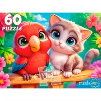 Пазл 60 Котёнок и попугай П60-5994