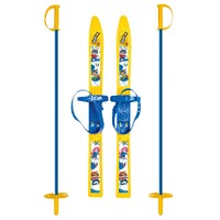 Лыжи детские 66см Олимпик-спорт жёлтые с палками из стеклопластика в сетке МПЛ 102.00 Dvizhok