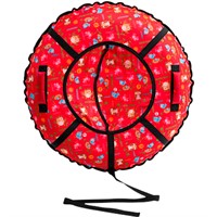 Тюбинг для катания 90 см Вихрь Оксфорд принты Ранние пташки на красном+ камера