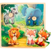 Деревянная Рамка-вкладыш Животные Африки - 2 15x15x0,7 см ИД-0177