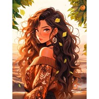 Набор для творчества Алмазная мозаика 30х40см Осенняя девушка НД-6309