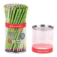 Карандаш ч/гр НВ с ластиком  GREEN 181745 BRAUBERG