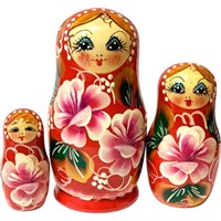 Деревянная Матрешка 5 в 1 малая Цветы, Эскиз 13, Розы М05110313