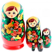 Деревянная Матрешка 3 в 1 Ягодки, Эскиз 07, Рябинки М03100207