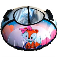 Тюбинг для катания 105см. Лисенок с бантом на сером 15-107П/3К (ЛБС)