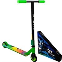Самокат трюковой зеленый колеса 100 мм 141V-1129