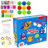 Набор для творчества Тесто для лепки в коробке, тесто 1800гр, 18 цветов, 21форма, скалка П133