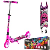 Самокат двухколесный Dvizhok розовый колеса 145 мм 141V-1112