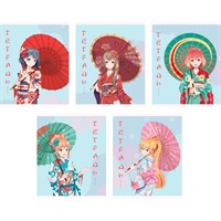 Тетрадь 96 л. А5 клетка Девушка с зонтиком  ТБ968701