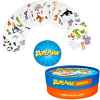 Игра Дублик в круглой коробке «Зоопарк» 30 карточек 02489