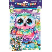 Набор для творчества Аппликация из пайеток 17*23 см Сова МУЛЬТИ АРТ SEQPACK-112282