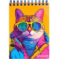 Блокнот 80 л. А6 Яркий кот 69239