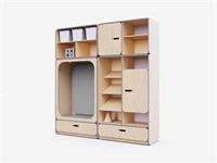 Детская стенка с местом для хранения и прямоугольной зоной отдыха из коллекции «НЕГА»