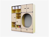 Детская стенка с местом для хранения и овальной зоной отдыха из коллекции «НЕГА»