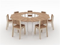 Комплекты детских столов и стульев АЛМА с телескопическими ножками для детей с 3 до 7 лет