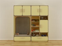 Детская стенка с местом для хранения и прямоугольной зоной отдыха из коллекции мебели «НЕГА ЛАЙТ»