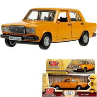 Модель 2107-12-YE ВАЗ-2107 длина 12 см, двери, багаж, инерц, желтый Технопарк  в кор.