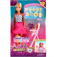 Кукла 616316 Мама с малышом в стульчике в кор.