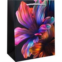 Пакет 23х18х10см Цветы на черном 141V-976