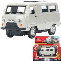 Модель UAZ452-11-SR Уаз-452 "буханка" 10,5 см, дв, инерц, серебристый Технопарк  в кор.
