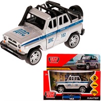 Модель HUNTERBCH-12POL-SR UAZ HUNTER ПОЛИЦИЯ серебро Технопарк  в коробке