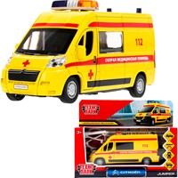 Модель JUMPER-14AM CITROEN JUMPER РЕАНИМАЦИЯ длина 14 см, двер, багаж, инерц, белый Технопарк в кор.