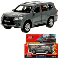 Модель LX570-12-GY LEXUS LX-570 длина 12 см, двери, багаж, инерц, серый Технопарк в коробке