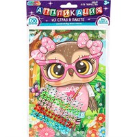 Набор для творчества Аппликация стразами 15*21 см Сова GEMPACK-109040