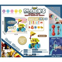 Конструктор 628-5A шарнирный 39 дет. Грузовик в кор.