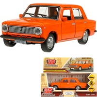 Модель 2101-12-OG ВАЗ-2101  длина 12 см, двери, багаж, инерц, оранжевый Технопарк  в кор