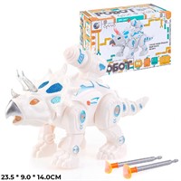 Динозавр 0837 на батарейках подсветка, звук, стреляет присосками в кор.