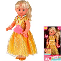 Кукла Карапуз Y45D-POLI-14-35412 АБВГДЕЙКА песня Кристина 45см, 100 фраз, браслет, бусы, 7 акc