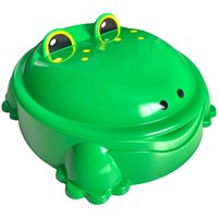 Песочница Лягушка с крышкой зеленая Пл-С362